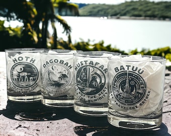 Star Wars Rocks Glasses set of 4: Star Wars Planets Inspired by unique landscapes of the Star Wars universe Star Wars gift Star Wars Whiskey
