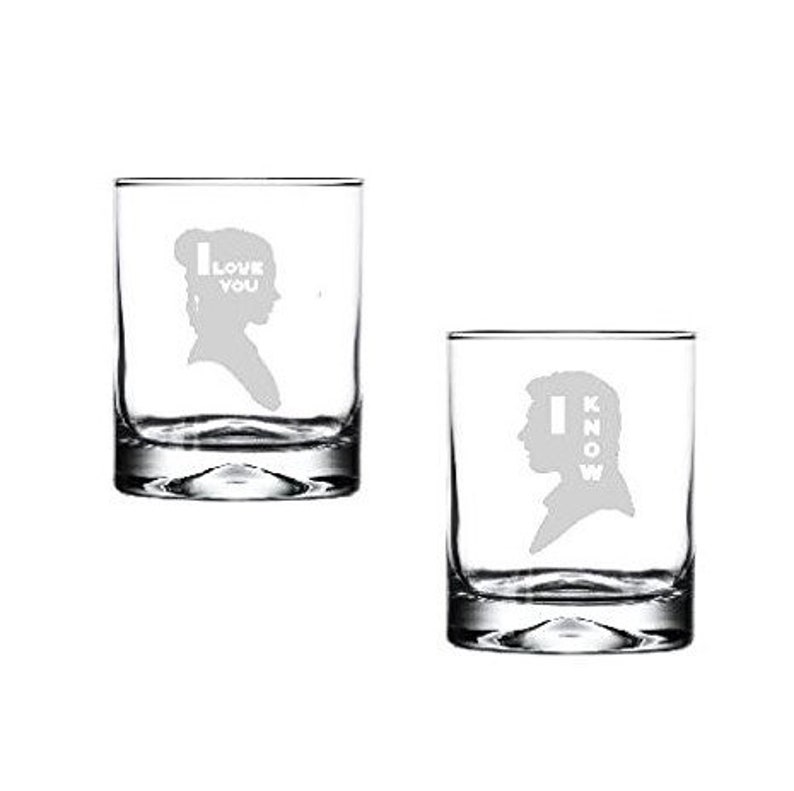 Han Leia I Love You I Know Pint Glass Set Beer Cups Han Leia I Love You I Know Pint Glass Set Beer Cups