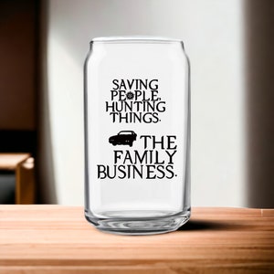 Winchester Glass Can Beer Glass Iced Coffee Tumbler Inspired By Supernatural Gift Valentines Day Birthday Gift Saving People Hunting Things