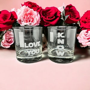 Star Wars Wedding Gift, I Love You I Know Star Wars Couple Gift, Star Wars Gift for Wife, Gift for Husband, Star Wars Whiskey Glass