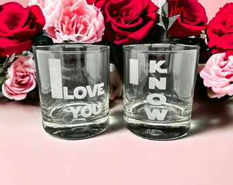 Star Wars Wedding Gift, I Love You I Know Star Wars Couple Gift, Star Wars Gift for Wife, Gift for Husband, Star Wars Whiskey Glass