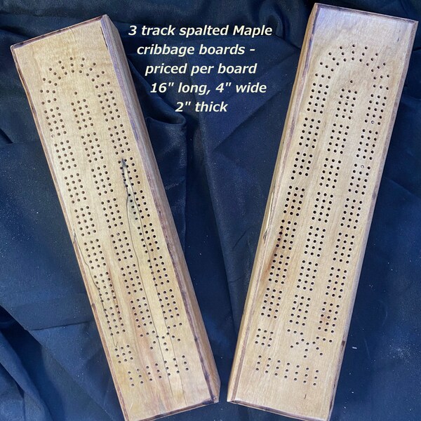 Maple Tree 3 Track Cribbage Boards With High Quality Metal Scoring Pegs