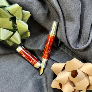 Bright Orange Swirls Highlight This Fountain Pen In The  &#39;Cambridge Style&#39;