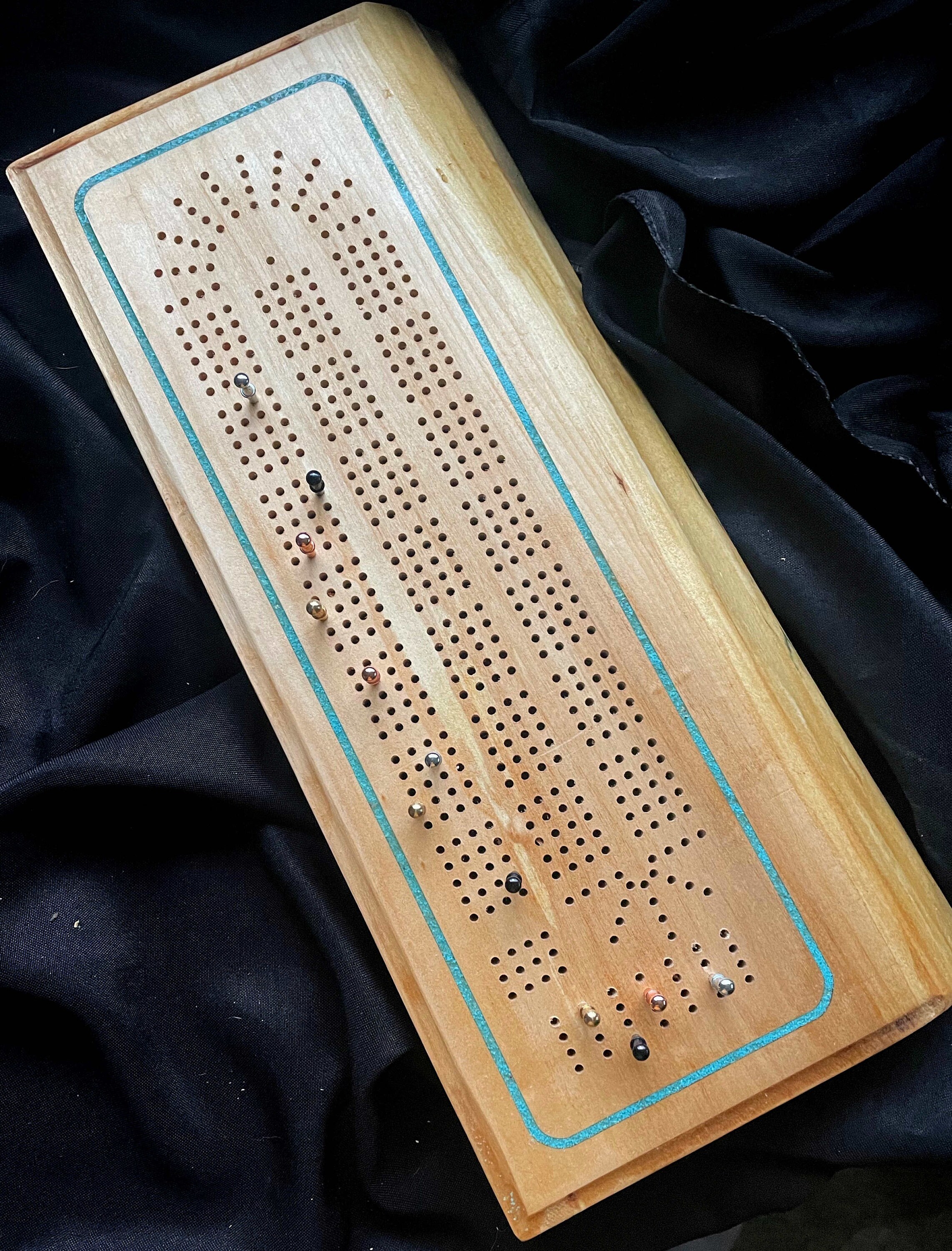 Turquoise Inlay Basswood Cribbage Board With 4 Tracks Etsy Australia