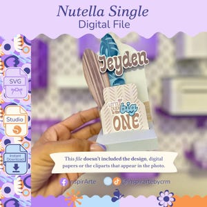 Nutella Single Digital File – Silhouette Template / Nutella Single Favor Box .52 oz (15g)