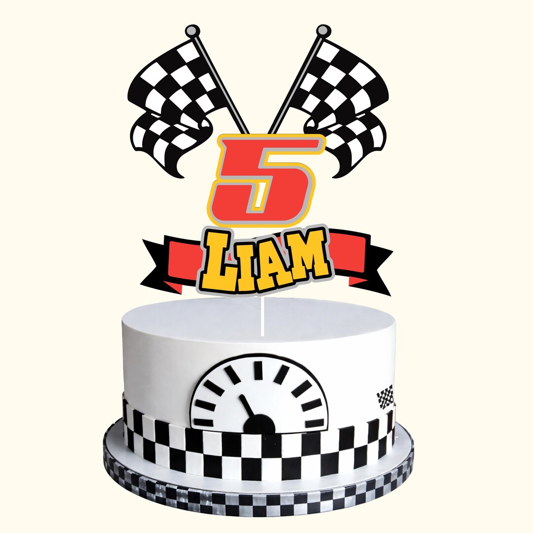 3D Racing Birthday Cake Topper / 3D Racing Style Celebration / Racing ...