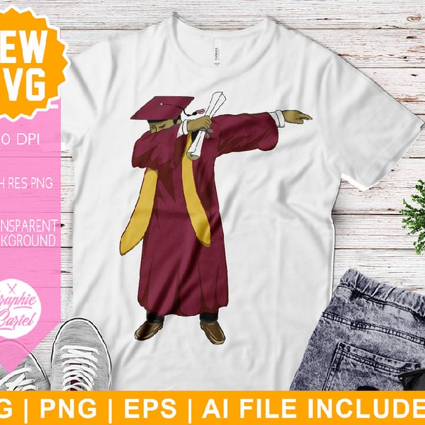 Dabbing Male Graduation 2023 Burgundy Gold Sash SVG download | Class of 2022 Dabbing Senior 2023 | Gifts for 2023 Graduate Darker Skin SVG