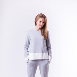 Women's Sports, sweatshirt with cotton trim for home and sports. image 1