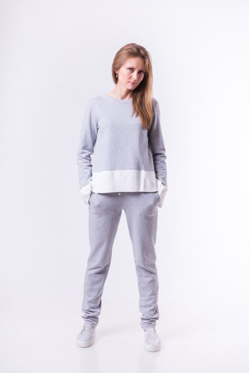 Women's Sports, sweatshirt with cotton trim for home and sports. image 1