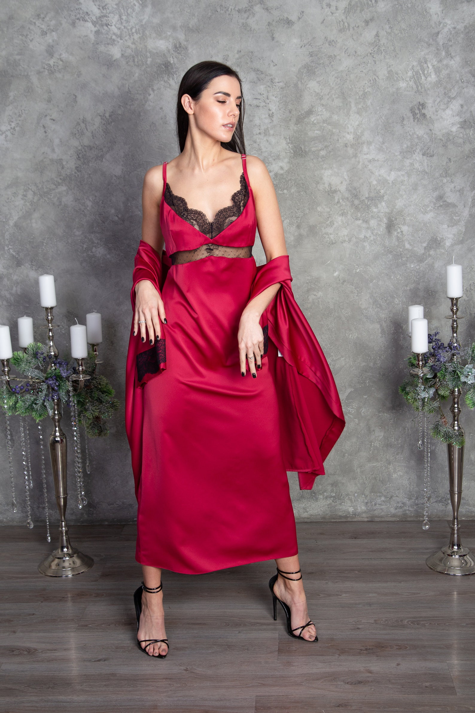 Women Nightgown, Women's Peignoir,long Peignoir Set. Lace Peignoir ...