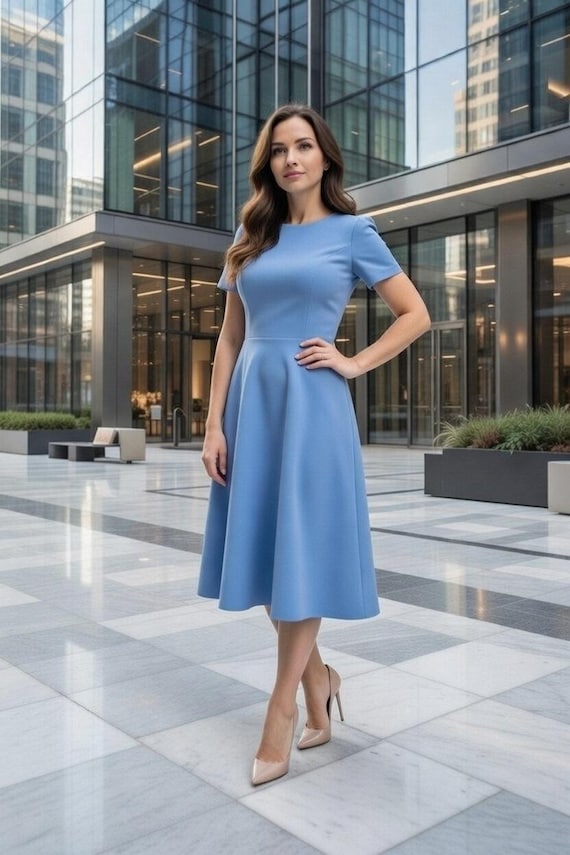 Blue women cocktail dress, midi celebration dress, Blue dress, summer dress, Bohemian Clothing, with sleeve, Wedding Guest Dress Blue women cocktail dress, midi celebration dress, Blue dress, summer dress, Bohemian Clothing, with sleeve, Wedding Guest Dress