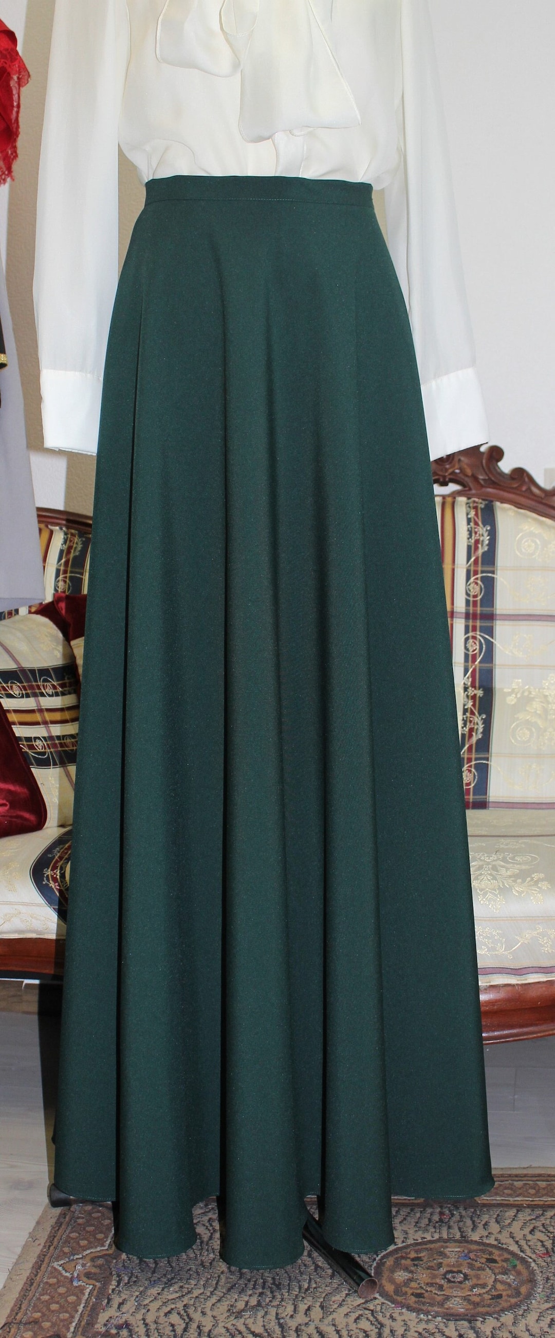 como hacer faldas largas circulares