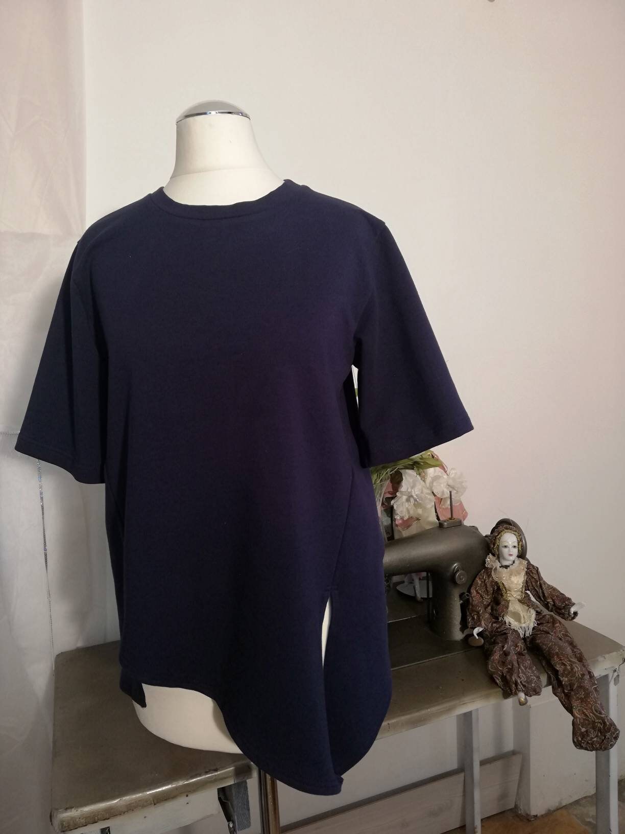 Women's Navy Blue T-shirt . Top With 