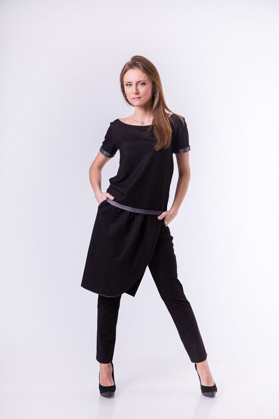 Traje de mujer pantalones de mujer traje elegante negro | Etsy México