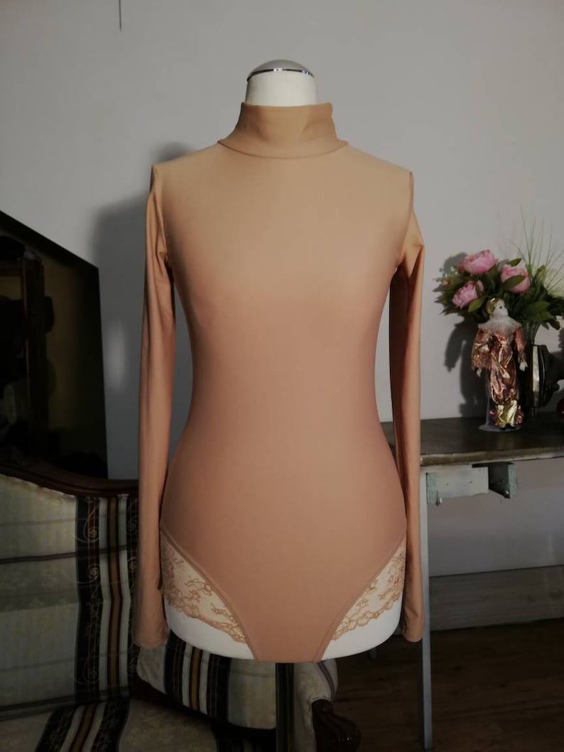 bodysuit women lingerie bodysuit Long Sleeve Turtleneck bikini lingerie Mesh Lingerie Festival Clothing Women rave bodysuit