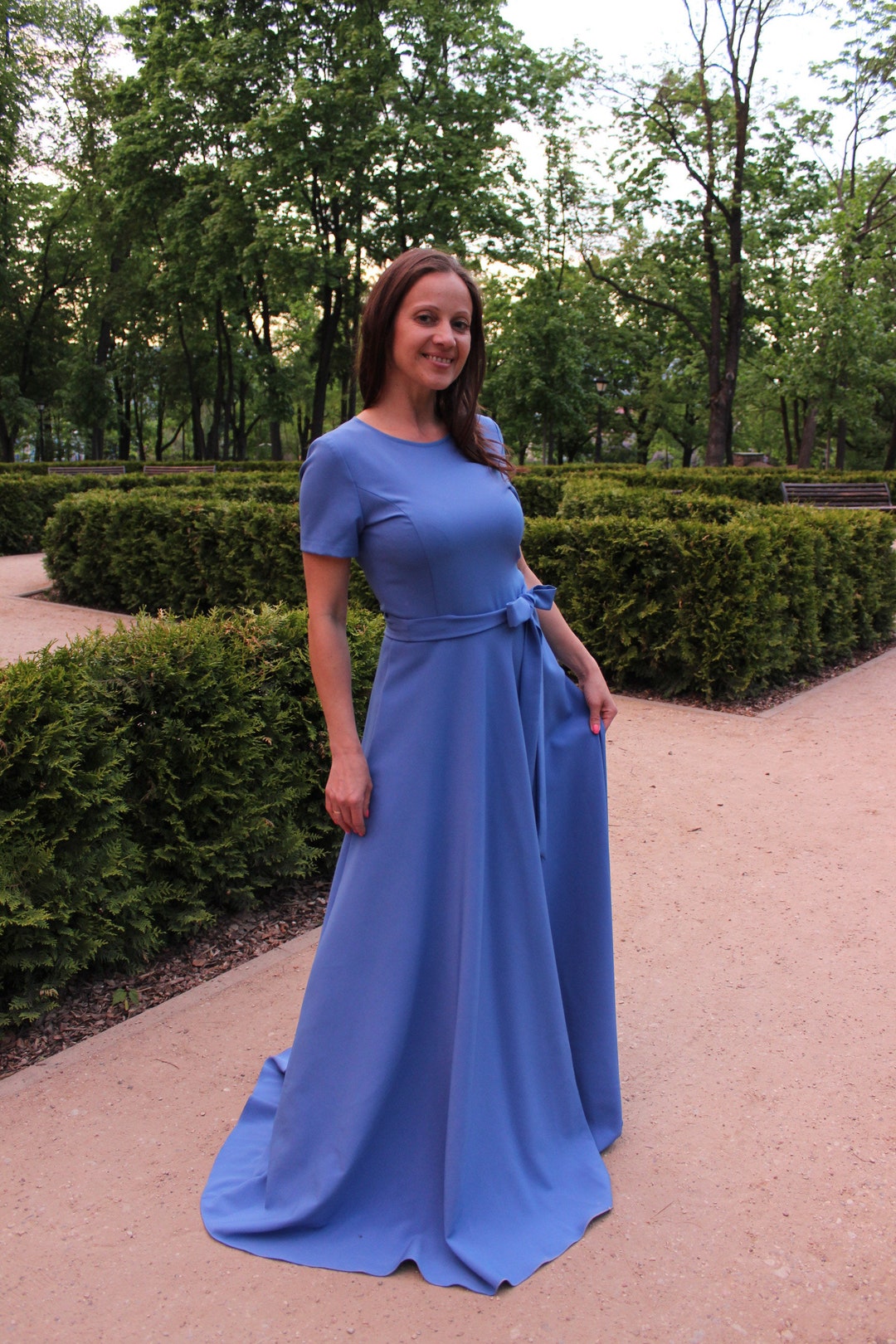 Dress for Women, Blue Dress, Plus Size Clothing, Maxi Dress, Belted