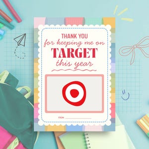 Teacher Gift Card for Back to School Gifts, Target Gift Card, Printable Teacher Card, Instant Download PDF, Teacher Gift Ideas
