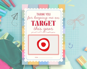 Target Gift Card Holder, Teacher Thank You, Printable Appreciation Gift (Digital Download)