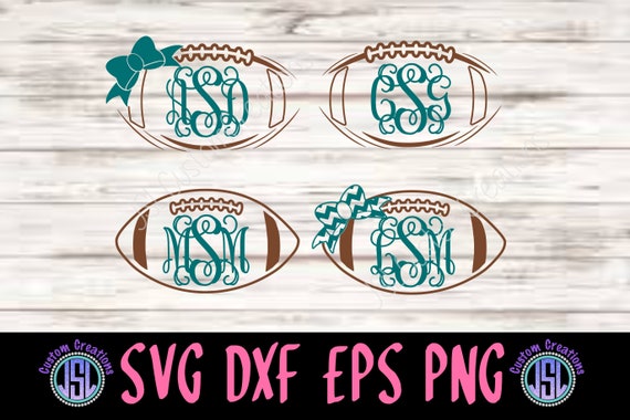 Download Football Monogram SVG DXF EPS Png Cut Files for Silhouette ...