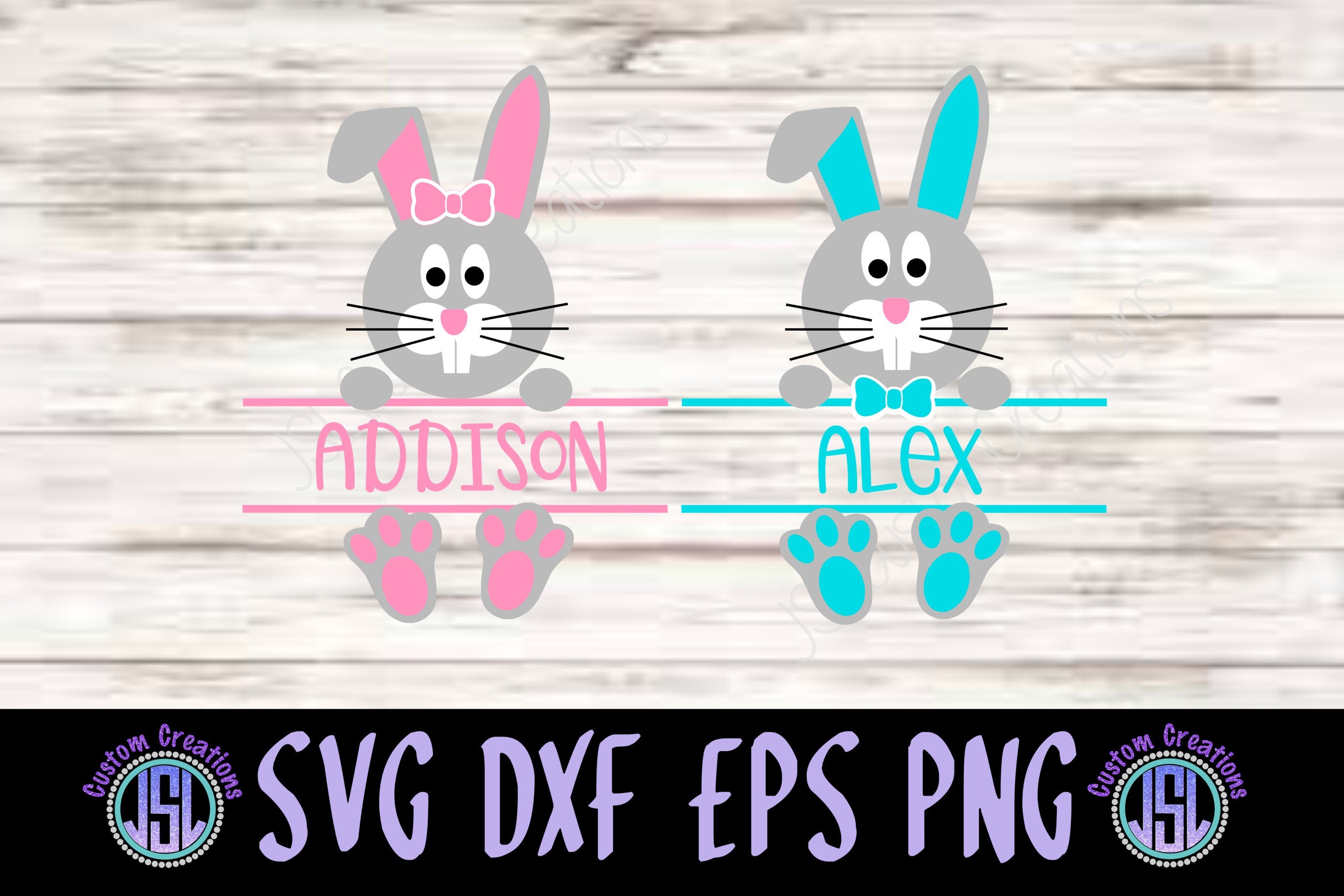 Download Split Name Bunny SVG Dxf EPS Png Digital Cut File Download ...