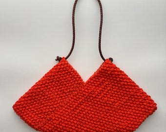 Orange Twill Tape Handbag