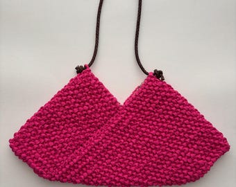 Rose Pink Twill Tape Handbag
