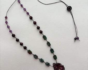 Purple Jasper Pendant Necklace