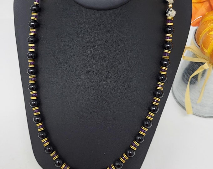 Onyx Single Strand hand beaded Necklace