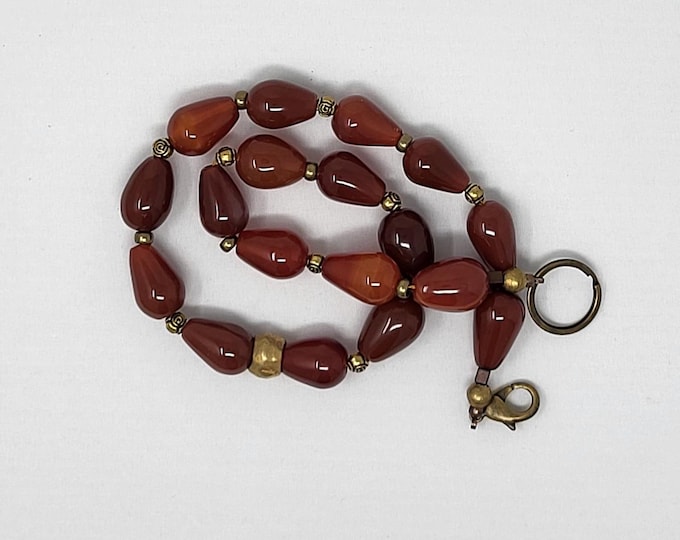 Single strand Teardrop Carnelian Necklace