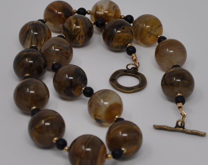 Single Strand Necklace with Large Fire Quartz Beads