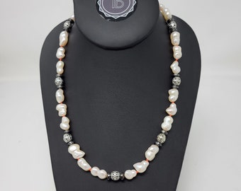 Freshwater Pearls  with Bali Findings Necklace