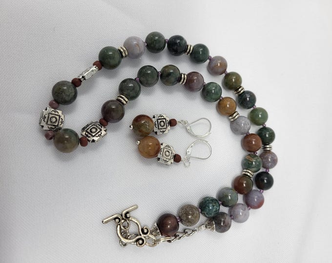 Single Strand Natural Stone Necklace Set