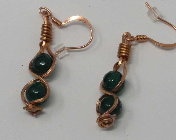Tourmaline and Copper Earrings