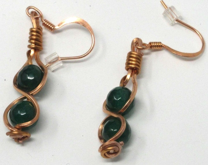 Tourmaline and Copper Earrings