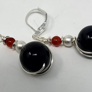 Blue Midnight Tiger&#39;s Eye and Carnelian Earrings