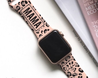 Mama Apple Watch Mama Leopard Herz Apple Watch Band svg, Smartwollarmband Gravur, Gepard Mama Apple Watch Band svg Datei glowforge Laser