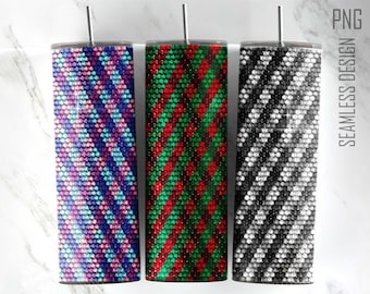 Design de copo com strass: padrão xadrez, sem costura (PNG, JPG)