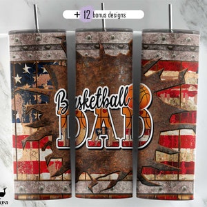 20 oz tumbler design, basketball dad tumbler wrap sublimation, USA flag whiskey wooden barrel, fathers day gift game day png field day shirt