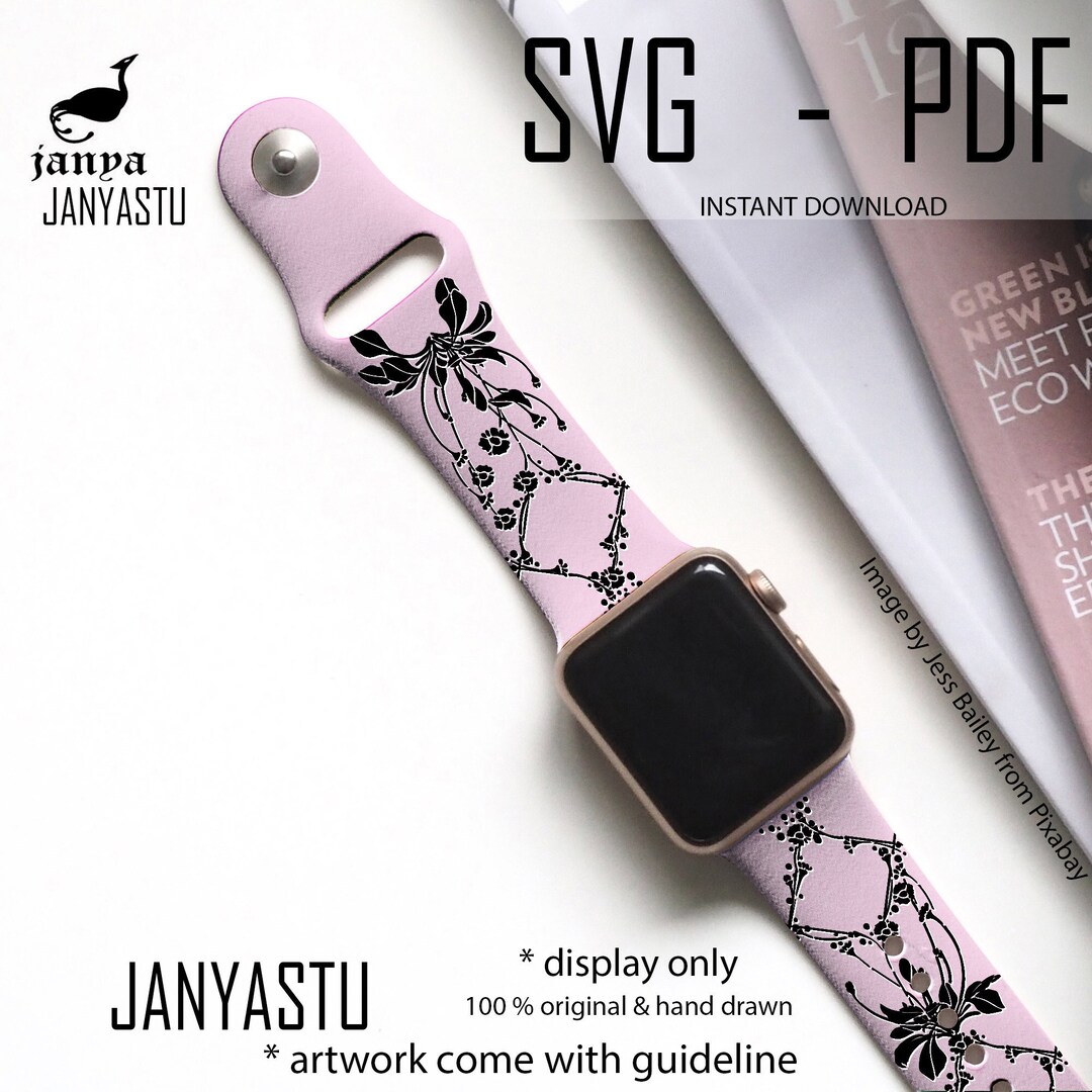 Watch Cut File Apple Watch Cut File, Wildflowers Personalized Monogram Retro ...