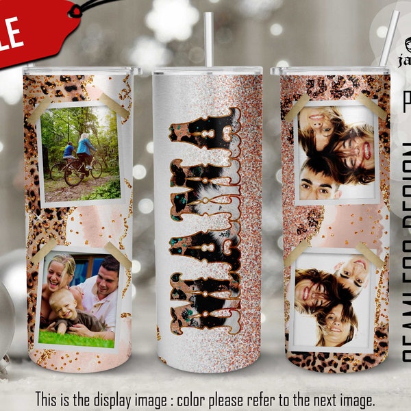 cow hide mom photo frame tumbler wrap, Pink milkyway Agate, Glitter agate leopard, 20oz Skinny, Sublimation turquoise PNG, Digital Download