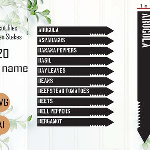 Estacas de jardín SVG, regalo para amantes de las plantas, marcadores de jardín, estacas para plantas, etiquetas para plantas, archivos Glowforge, corte láser, letrero de hierbas, proyecto Glowforge