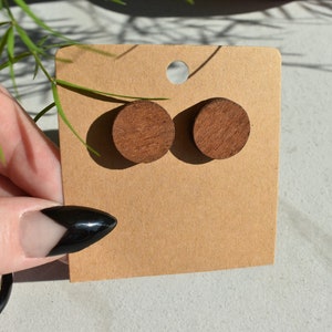 Wooden Circle Stud Earrings