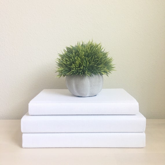 Set Of 3 White Decorative Books Coffee Table Bookscoastal Etsy