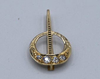 14k Art Deco Diamond Pendant with Old European Diamonds