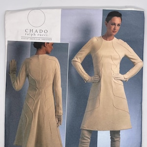 Vogue Pattern 1073 CHADO Ralph Rucci American Designers Advanced A-line Dress Size 12- 14 - 16 Factory Fold Uncut