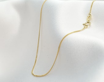 Solid Gold Chain, Dainty Chain in Yellow or White Gold, Minimalist Necklace in Solid Gold, Add Your Pendant, Contemporary Jewellery