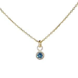 Natural London Blue Topaz, Natural Gemstone Necklace from Solid Gold, Lifelong Wear, No Tarnishing, High Quality Materials, Tiny Birthstone