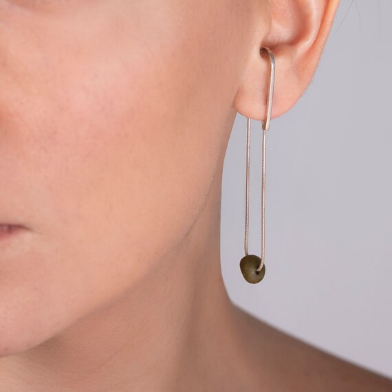 Reffeer Orecchini A Barra Con Catena In Argento 925 – Minimalisti E Ipoallergenici Per Donne