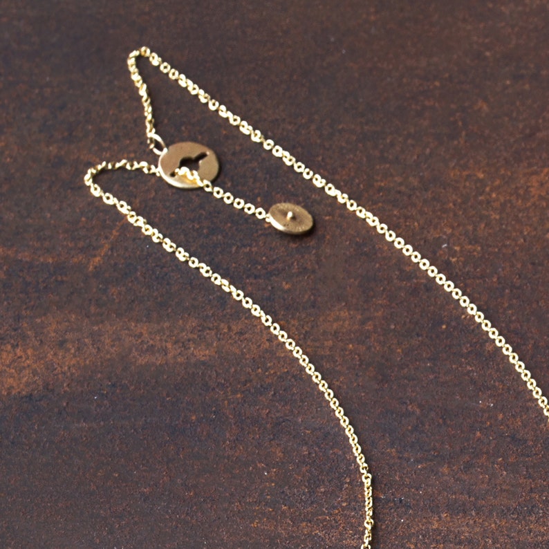 Precious Trigonaki 14K gold chain necklace with tiny white pearls image 5