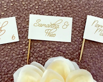 Flag Place Cards, Toothpick Place Cards, Drink Place Cards, Shot Glass Place Cards, Drink Escort Cards, Blush Place Cards, Custom Place Card